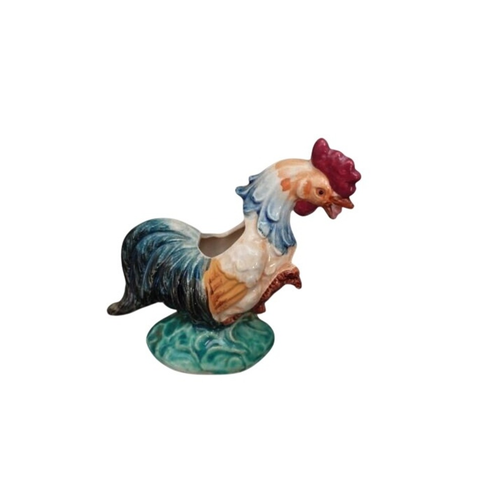 Vintage Rooster Planter Made in Japan Ceramic Farmhouse Decor Figurine